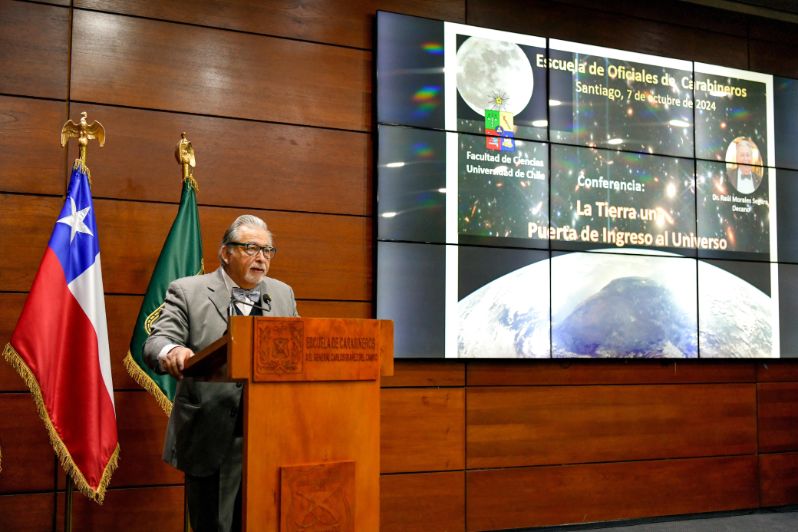 Decano de la Facultad de Ciencias de la Universidad de Chile, Profesor Dr. Raúl Morales, dictó conferencia en la Escuela de Carabineros General Carlos Ibáñez del Campo